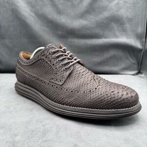 Cole Haan LunarGrand Long Wing Oxford Shoes Men’s 10.5 Grey Snake Print